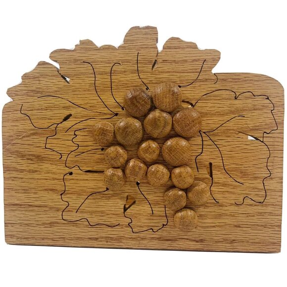 Handmade Wooden Etched Napkin Holder 3D Berries Kitchen Decor Farmhouse Country - Picture 6 of 9